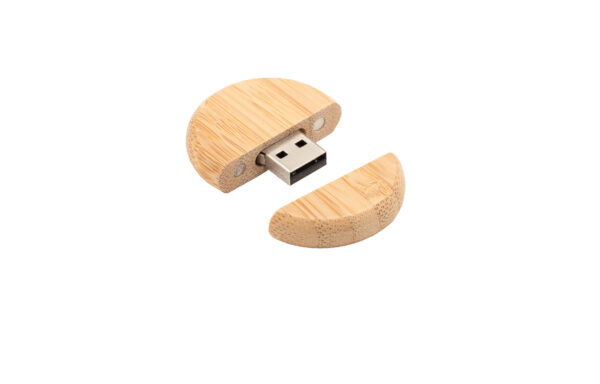 Round USB-stick 2.0 8GB eco-friendly bamboo (PS1010) - Image 2